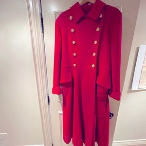 Long Red Cashmere Coat